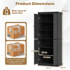 4-Door Modern Freestanding Storage Organizer with 2 Adjustable Shelves-Black