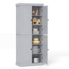 4-Door Modern Freestanding Storage Organizer with 2 Adjustable Shelves-Grey