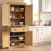 4-Door Tall Kitchen Cupboard Adjustable Shelves and Drawer-Natural
