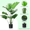 4 FT Artificial Monstera Plant with 10 Leaves in Pot for Indoor Outdoor Decor