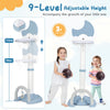 4-In-1 Kids Basketball Hoop with Adjustable Height for Kids-Blue