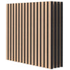 4 Pack Acoustic Panels for Walls 60 x 60 cm Sound Absorbing Panel with 15 Wooden Slats-Natural