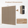 4 Pack Acoustic Panels for Walls 60 x 60 cm Sound Absorbing Panel with 15 Wooden Slats-Natural