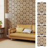 4 Pack Acoustic Panels for Walls Sound Absorbing Panel with 9 Hexagonal Wooden Boards-Natural