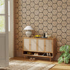 4 Pack Acoustic Panels for Walls Sound Absorbing Panel with 9 Hexagonal Wooden Boards-Natural