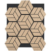 4 Pack Acoustic Panels for Walls Sound Absorbing Panel with 9 Hexagonal Wooden Boards-Natural