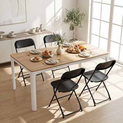 4 Pack Folding Chairs with Heavy Duty Metal Frame for Home-Black