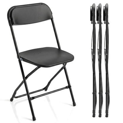 4 Pack Folding Chairs with Heavy Duty Metal Frame for Home-Black