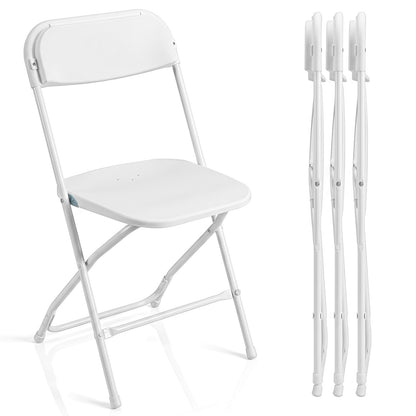 4 Pack Folding Chairs with Heavy Duty Metal Frame for Home-White