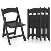 4 Pack Resin Folding Chairs with Padded Seat Cushion-Black