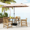 4-Person Acacia Wood Patio Table with Metal Legs