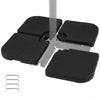 4-Piece 72 KG Heavy-Duty Cantilever Offset Patio Market Umbrella Base-Black