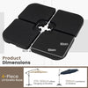 4-Piece 72 KG Heavy-Duty Cantilever Offset Patio Market Umbrella Base-Black