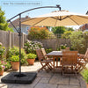 4-Piece 84 kg Heavy Duty Cantilever Offset Patio Umbrella Base-Black