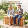 4-Piece Outdoor Bench and Storage Box Set with Lids and Built-in Side Handles