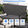 4-Piece Outdoor Rattan Chairs and Loveseat with Tempered Glass Coffee Table for Backyard-Grey