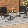 4 Piece Patio Folding Dining Chair Set for Garden Backyard-Black