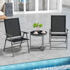 4 Piece Patio Folding Dining Chair Set for Garden Backyard-Black
