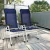 4-Piece Patio Portable Folding Lounge Chair with Raised Backrest-Navy