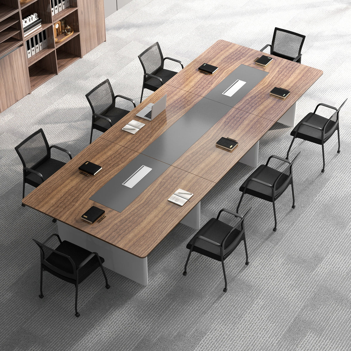 4 Pieces Office Guest Chairs on Wheels-Black