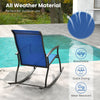 4 Pieces Outdoor Rocking Chairs with Breathable Backrest-Navy