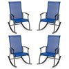 4 Pieces Outdoor Rocking Chairs with Breathable Backrest-Navy