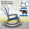 4 Pieces Outdoor Rocking Chairs with Breathable Backrest-Navy