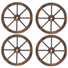 4 Pieces Rustic Wood Wagon Wheels for Party Bar Garage Home Garden