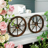 4 Pieces Rustic Wood Wagon Wheels for Party Bar Garage Home Garden