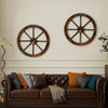 4 Pieces Rustic Wood Wagon Wheels for Party Bar Garage Home Garden