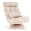 4-Position Adjustable Floor Chair with Swivel Base-Beige