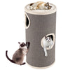 4-Story Cat Condo with Sisal Scratching Pad for Indoor Cats-Grey