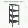 4-Tier Corner Shelf Stand with Open Slatted Shelves-Black