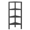 4-Tier Corner Shelf Stand with Open Slatted Shelves-Black