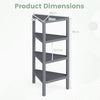 4-Tier Corner Shelf Stand with Open Slatted Shelves-Grey