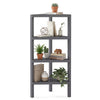 4-Tier Corner Shelf Stand with Open Slatted Shelves-Grey