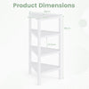 4-Tier Corner Shelf Stand with Open Slatted Shelves-White