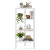 4-Tier Corner Shelf Stand with Open Slatted Shelves-White