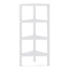 4-Tier Corner Shelf Stand with Open Slatted Shelves-White