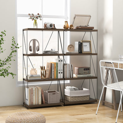 4-Tier Multipurpose Display Rack with Metal Frame