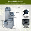 4-Tier Outdoor Water Fountain Cascading Bowl Waterfall Fountain with LED Lights and Pump