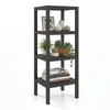 4-Tier Plastic Storage Shelf Freestanding Utility Rack-Black