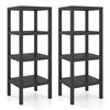 4-Tier Plastic Storage Shelf Freestanding Utility Rack-Black