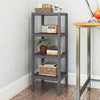 4-Tier Plastic Storage Shelf Freestanding Utility Rack-Grey