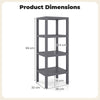 4-Tier Plastic Storage Shelf Freestanding Utility Rack-Grey