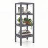 4-Tier Plastic Storage Shelf Freestanding Utility Rack-Grey