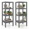 4-Tier Plastic Storage Shelf Freestanding Utility Rack-Grey