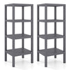 4-Tier Plastic Storage Shelf Freestanding Utility Rack-Grey