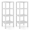 4-Tier Plastic Storage Shelf Freestanding Utility Rack-White