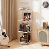 4-Tier Rotating Bookshelf 360° Spinning Bookcase Tower-Golden